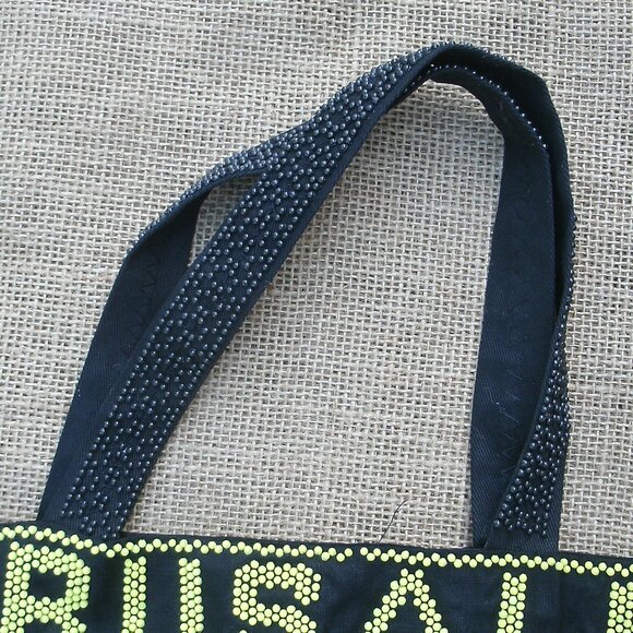 Vintage Beaded Peacock Jerusalem Drawstring Tote Bag - Picture 10 of 16